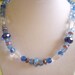 Sale Multi Color Glass Crystal Rhinestone Lucite Flower  Beads Jewelry Necklace 22" 925 Silver Clasp. KL Design