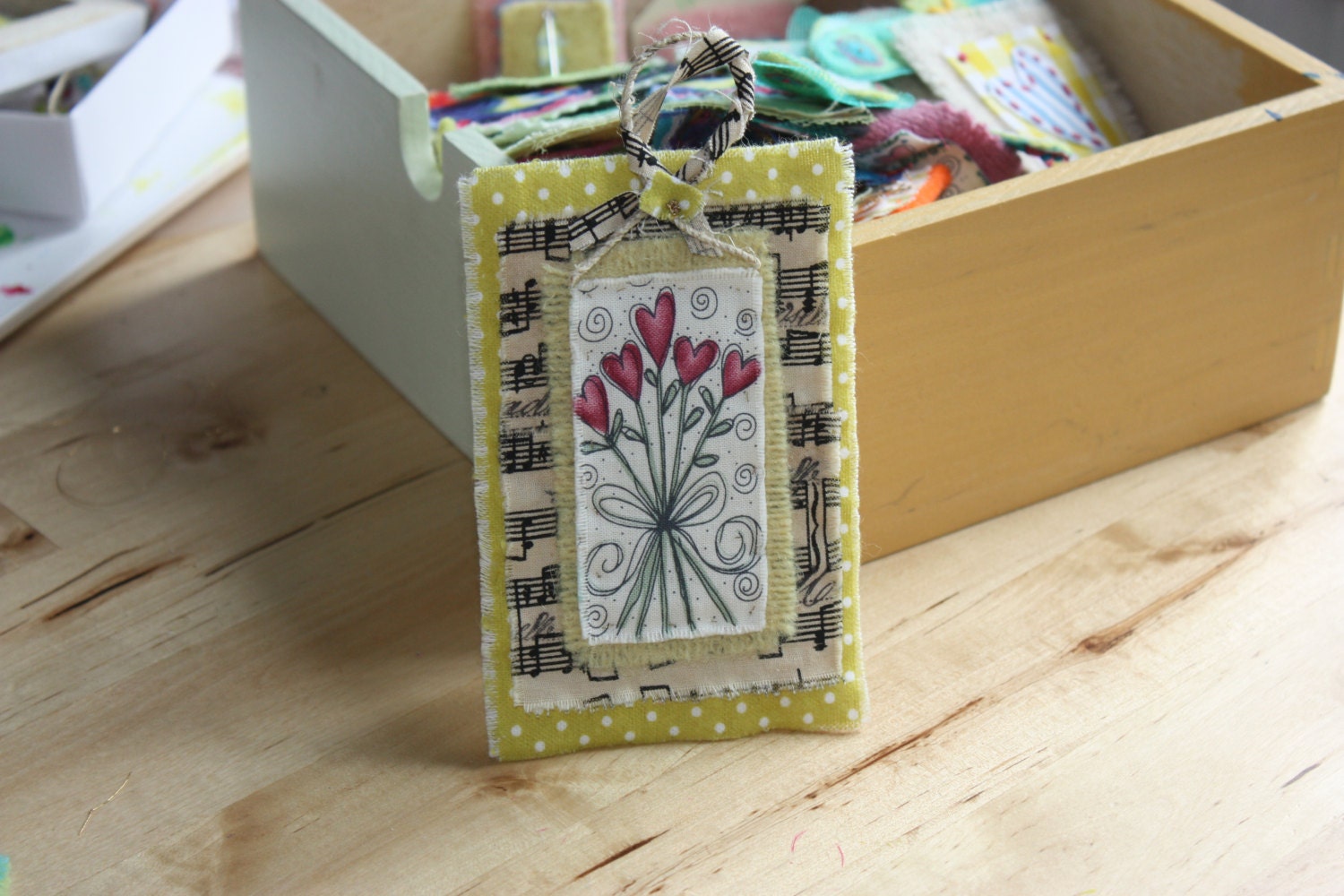 bouquet of hearts - fabric picture