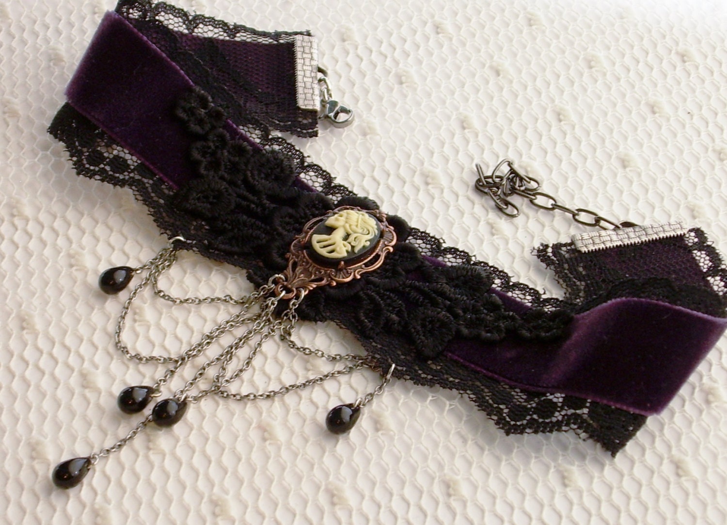 Dark COUNTESS BATHORY Victorian Edwardian Gothic skull Choker