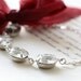 Vintage Jewel Bracelet with Wine Red Ribbon. 14k Gold Filled Bracelet. Bow Bracelet. The Duchess