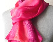 Silk Scarf Hand Dyed in Sweet Berries
