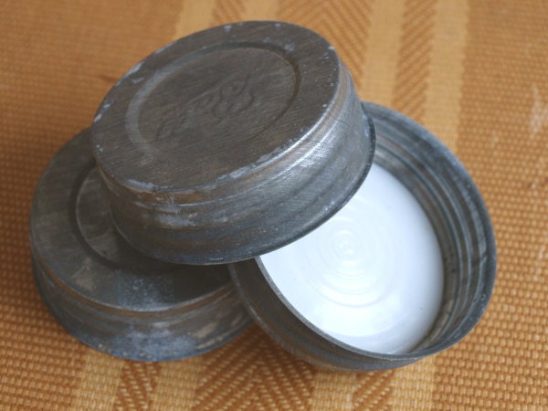 3 Vintage Zinc Lids for Canning Jars Storage