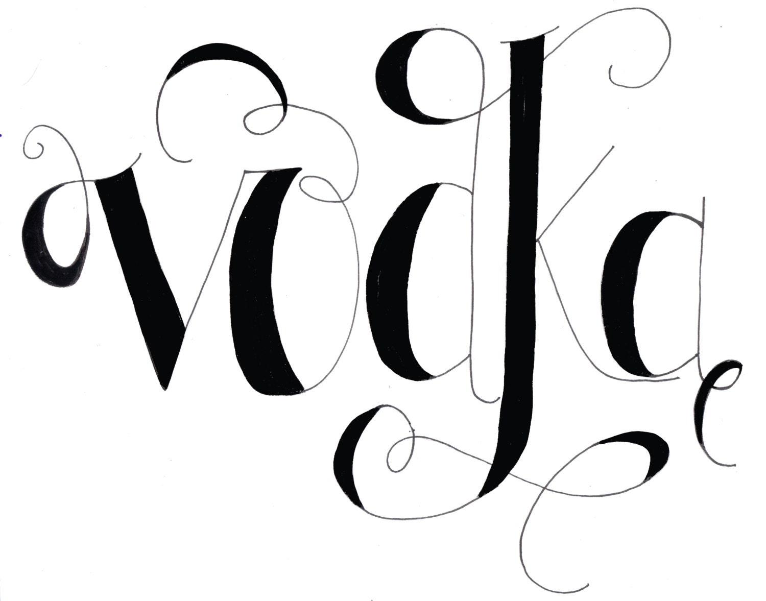 Hand Lettered - Typography - Vodka Art Print - 8 x 10