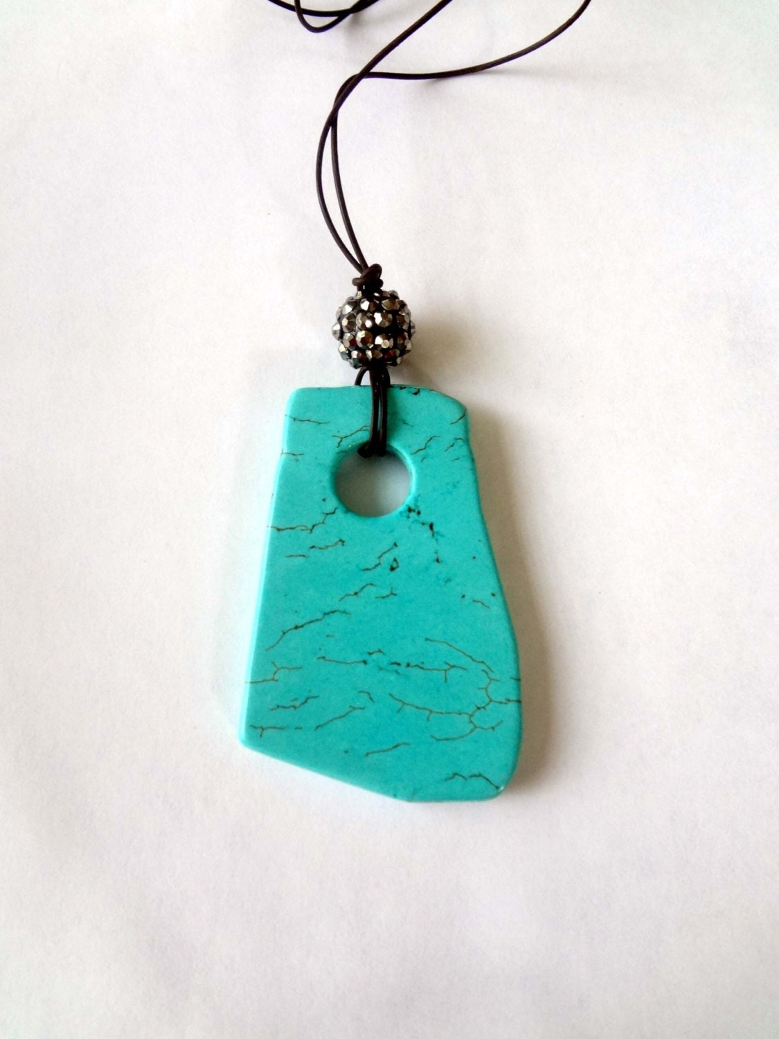 Turquoise, Long, Statement Pendant,  Statement Necklace, Ethnick, Southwest, Chunky, Stone Necklace, Turquoise Jewelry