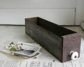vintage wood and metal skinny drawer
