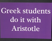 Aristotle - Purple innuendo postcard