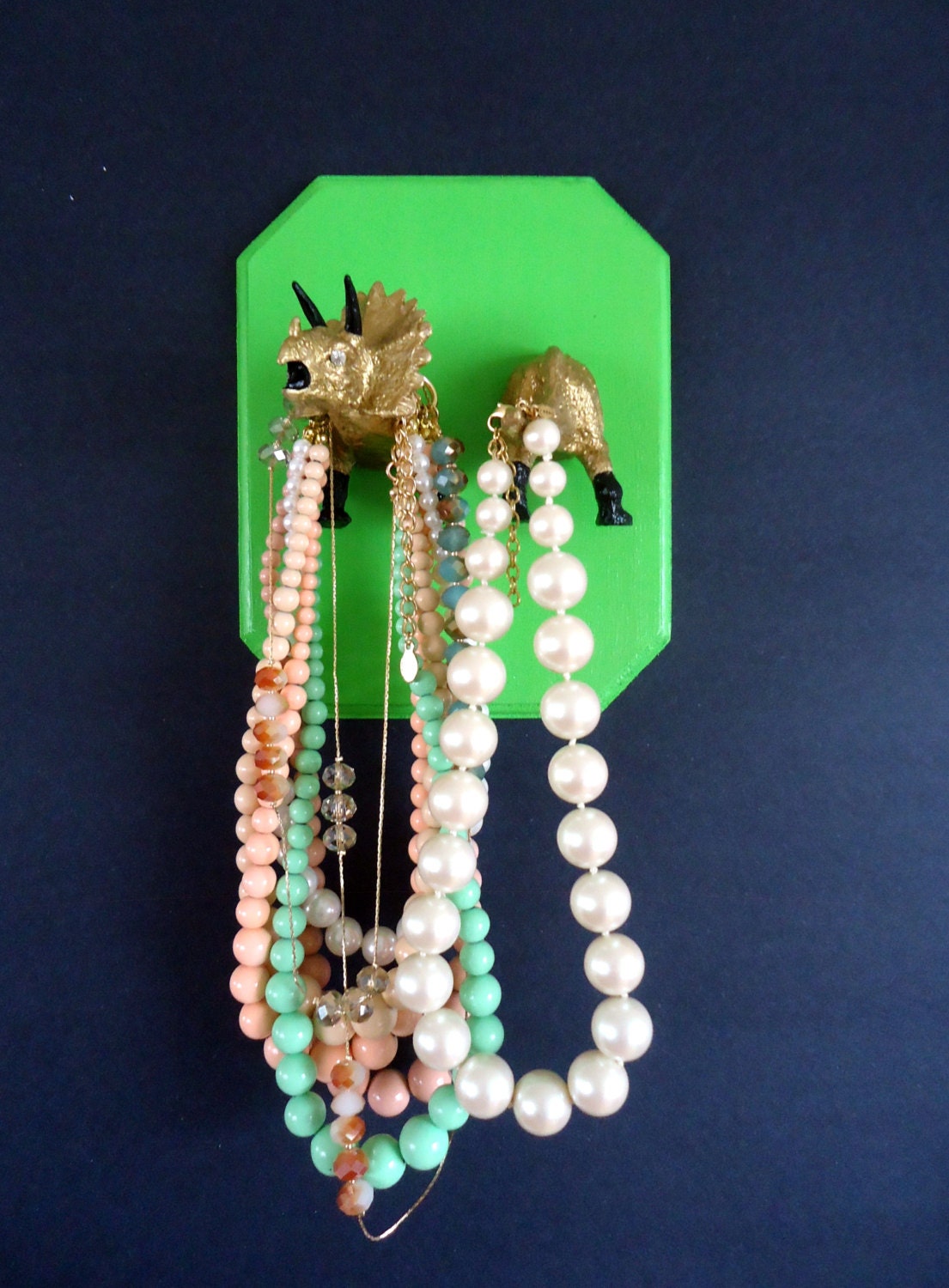 Dinosaur, jewelry organizer, hanging jewelry organizer, wall jewelry organizer, Kitsch figurine, Home decor, Toy, Animal art, Abstract art
