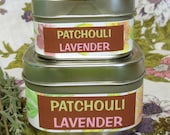 Patchouli Lavender Soy Candle 4 oz. - Green Daffodil - Handpoured - Siouxsan and Anne