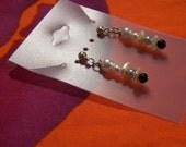 Faux Pearl Column Dangle Earrings