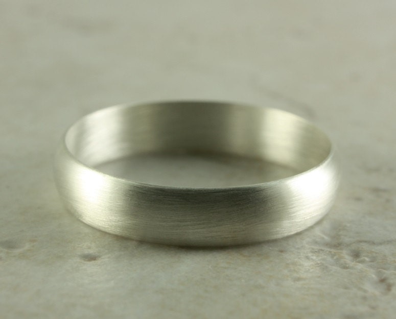 Wedding Band. 4mm Silver Ring.