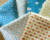 Cute and lovely Rainbow Patterns, 6 cuts on linen blended, U7055