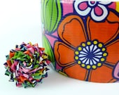 Bright Flowers Print Duct Tape Rose Ring