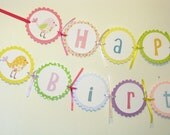 Penelope Parade Birdy Happy Birthday Banner-- Colorful Il_170x135