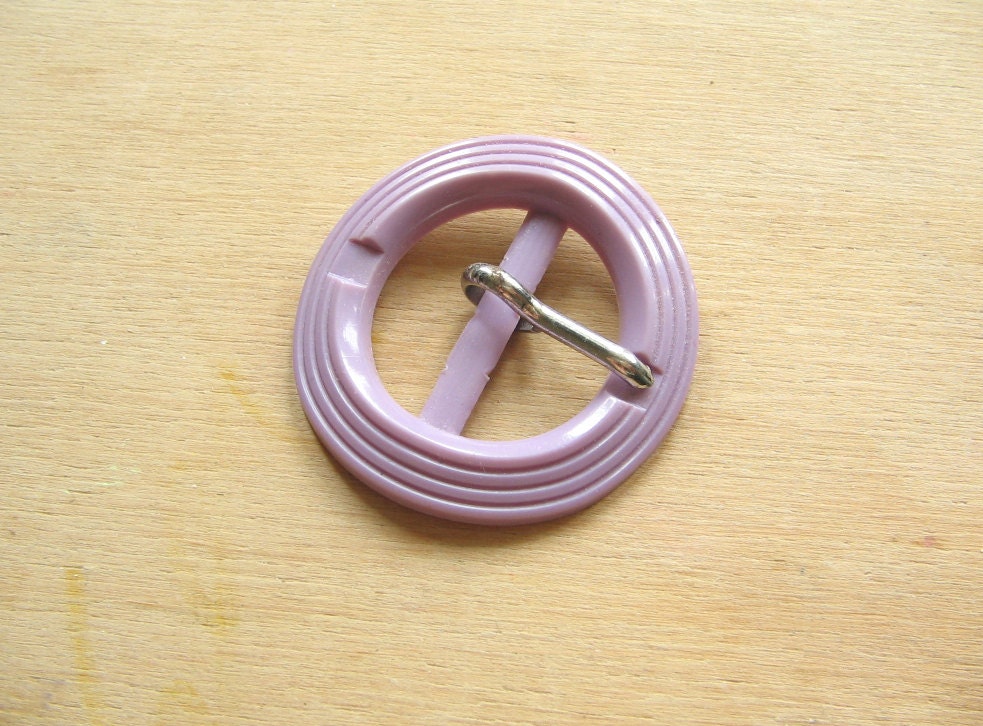 Vintage Round Belt Buckle - Lilac