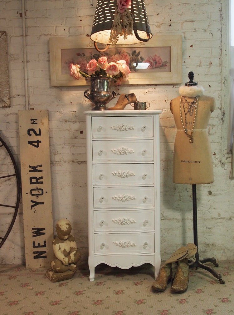 Painted Cottage Chic Shabby White French Dresser CH51