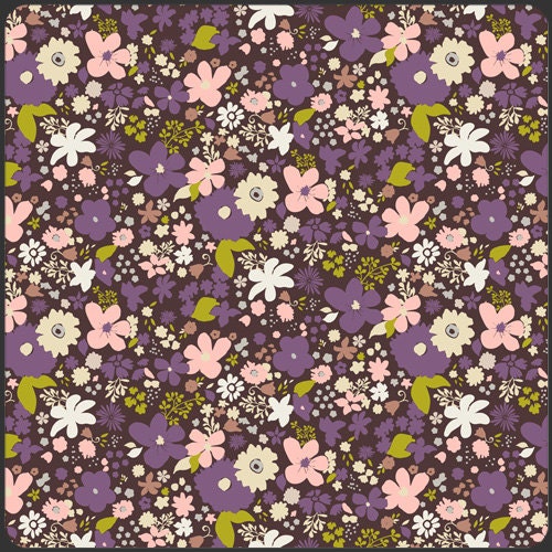 Brown Floral Fabric Coquette Vintage Rush in Brown