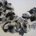 White black & gray ruffled scarf