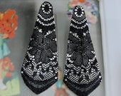 SALE - Handmade vintage lace and Leather earrings for SS13  by FAIRYTALE13 - black and metallic gold