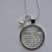 Vintage Dictionary Word Necklace Pendant KNIT