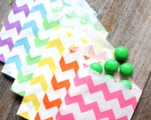 MINI Girls Rainbow Chevron Favor Bags, Utensil Bags  - 6 Color Set (set of 12 - 2 each color)