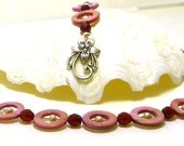 Beaded Necklace, Mauve Bead Necklace, Shell Necklace, Pink Necklace, Red Bead Necklace, Fashion Necklace, Pearl Necklace, Women's Necklace