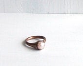 Pearl Ring Gemstone Ring Birthstone Ring Cocktail Ring Iridescent Cream Golden Ring June Birthstone Raw Gem Artisan Handmade