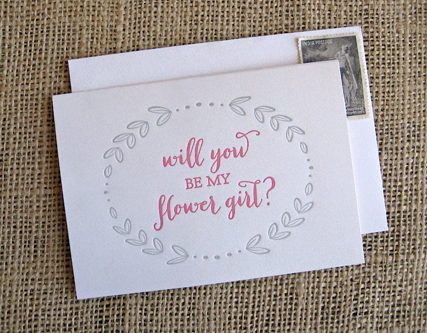 Will You Be my Flower Girl: letterpress card