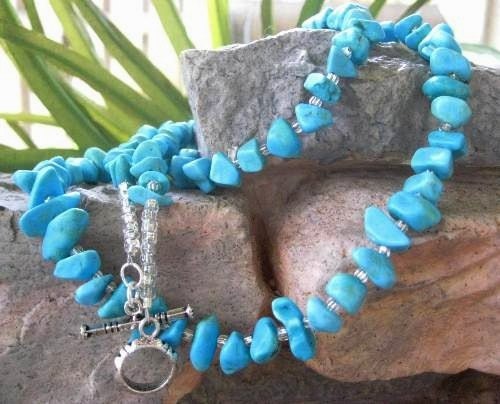 Southwest Turquoise Necklace Natural Sleeping Beauty Long Blue SS