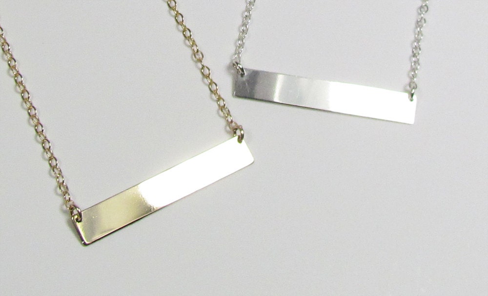 Name Plate Necklace, 14kt gold filled or Sterling Silver, As seen on Emma Stone & Kim Kardashian