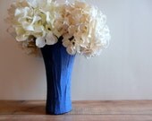 Dark Blue Vase / blue home decor / glass concrete vase / Home Decor