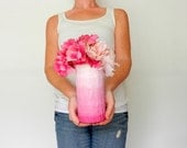 Pink ombre Vase / pink home decor / made to order / handcrafted vase / pink flower vase / pastel pink