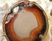 Simple Sensation Banded Agate Copper Pendant