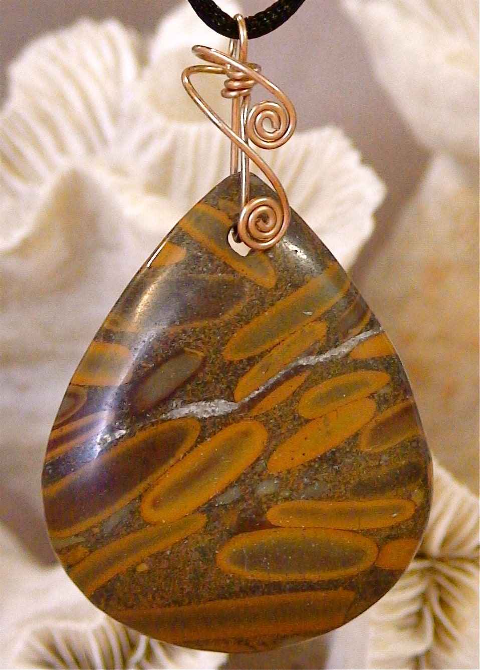 NEW - Simple Sensation Bamboo Jasper Bronze Pendant
