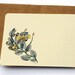 The Vintage Flowers Note Card set in Yellow, Gray, Pink and Teal -Set of 6 flat Notecards and Kraft Envelopes