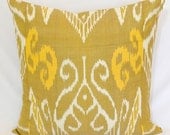20 x 20 Silk cotton Uzbek handwoven Ikat Pillow case - BOTH SIDE IKAT