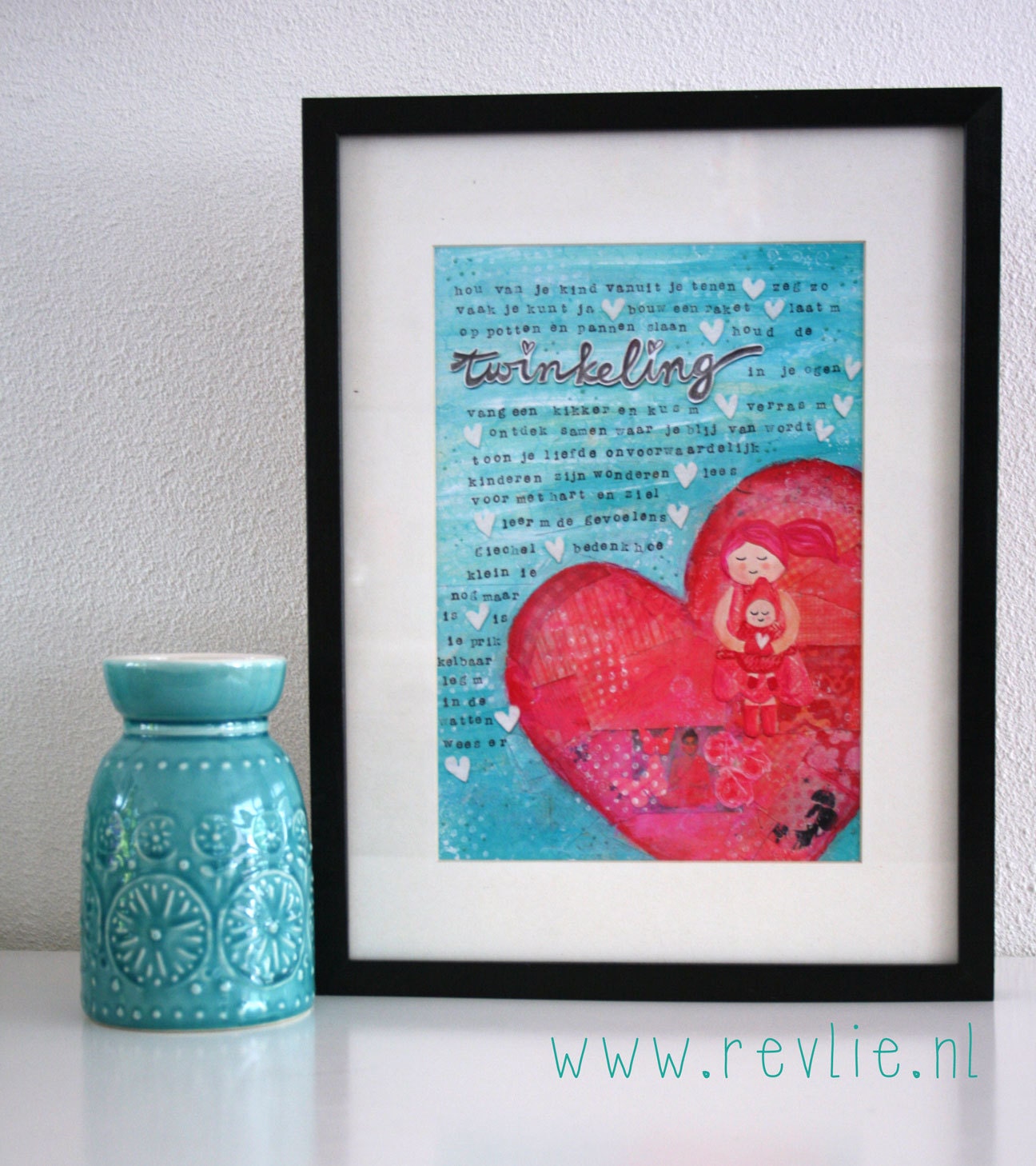 NEW: Mixed Media 8,5 x 11 inches Art Print of original canvas "Twinkeling", lovely home decor