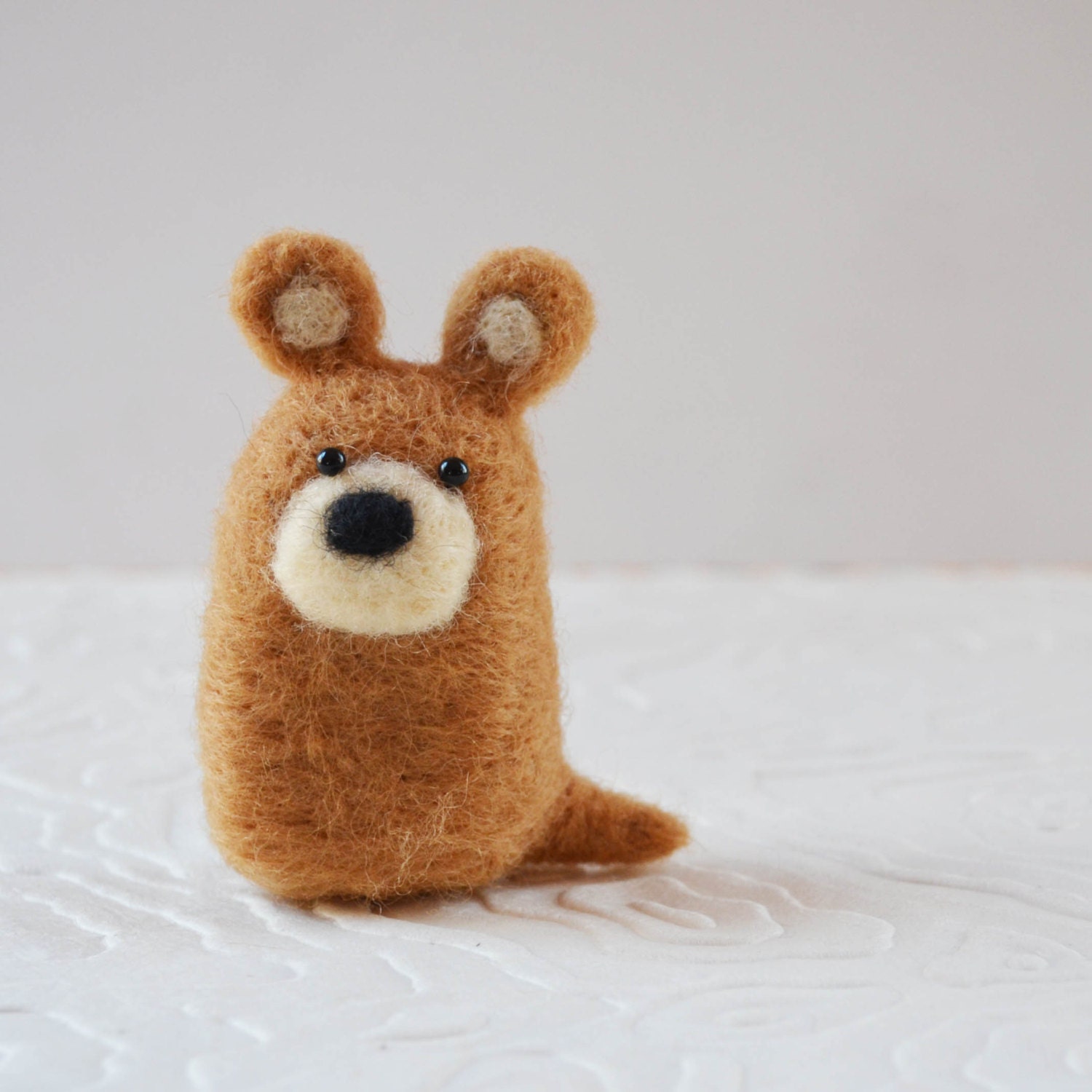 Bearkitts, needle felted brown bear animal fiber art