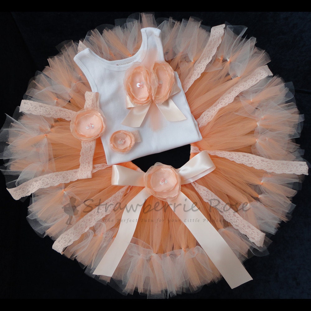 Peach Tresor Flower Girl Dress Set