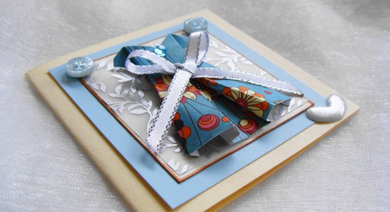 Mothers Day Card, Gift Card,  For Her, Origami, Mini,  Paper Dress Card, Note Card, Friendship Card, Handmade Card