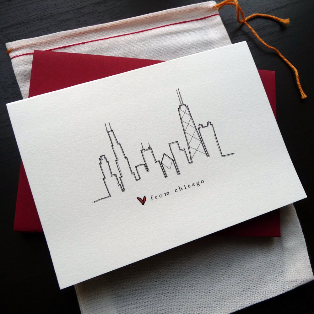 Love from Chicago: Skyline Notecard Set