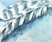 Original Art - Snowy Owl Painting Feathers Watercolor Painting