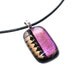 Necklace, Purple & Gold Pendant, Abstract, Dichroic Fused Glass Jewelry, Fuscia, Black