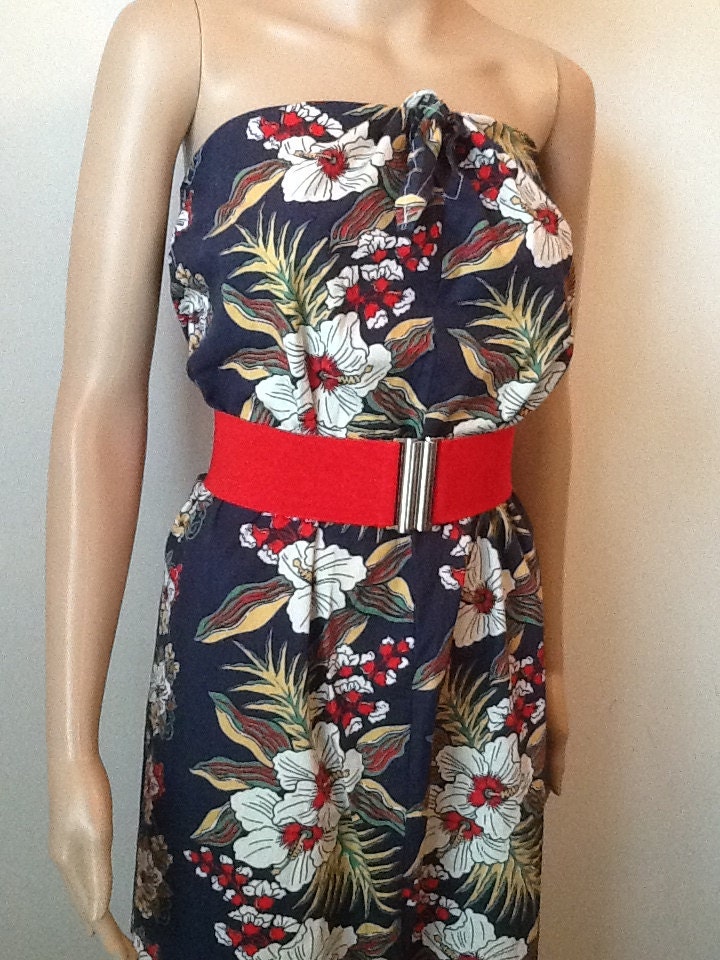 Aloha Vintage Hawaiian Blue Dress 