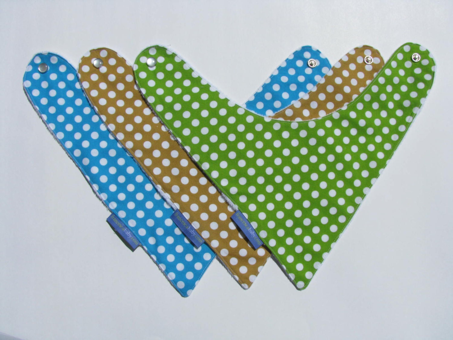 Baby Bandana Drool Bibs - Gender Neutral  Polka Dots