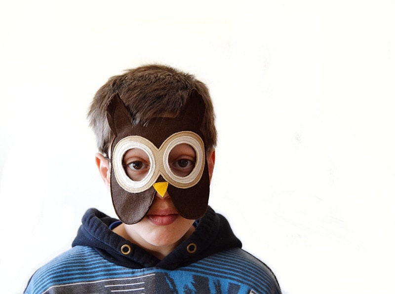 Owl Children Mask, Carnival Animal Kids Mask, Dress up Costume Accessory, Pretend Play Toy for Girls Boys, Toddlers