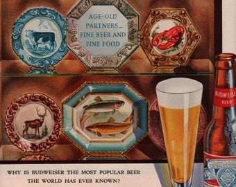 vintage budweiser collector plates 1948 advertisement