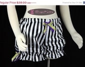 ON SALE RTW Black & White Striped Halloween Mini Burlesque Bloomers Size Medium - SugarKitty Corsets