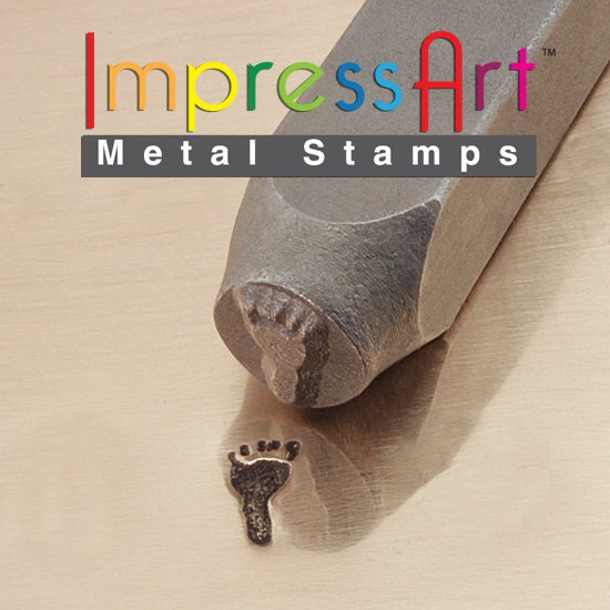 FOOT PRINT LeFT Metal STAMP Design 9.5mm 3/8 inch ImpressArt Jewellery Steel Punch Tool Marking Child Craft Baby Hang Ten Jewelry Making