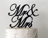 Script MR AND MRS Cake Topper