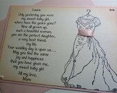 From Mother To Daughter Wedding Card Vintage Style - 1 flat card with envelope